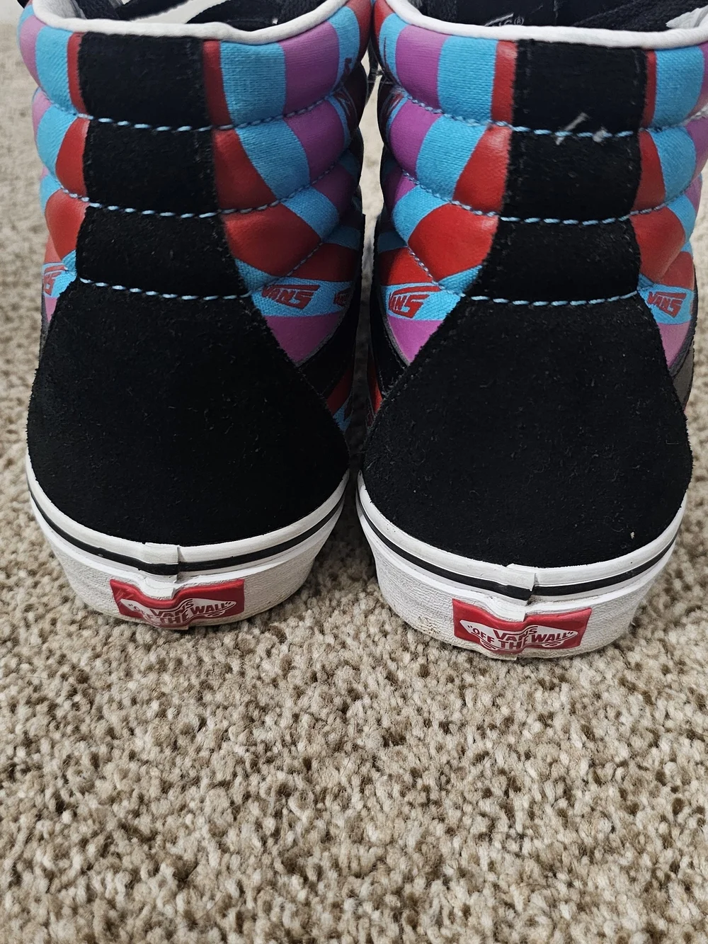 Vans Retro Mart Black High-Top Sneakers with Teal and Red Graphic Panels